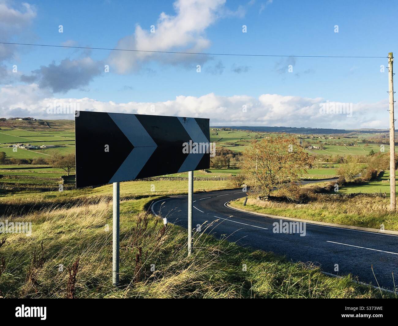 Road running through the Yorkshire Dales, United Kingdom - Smartphone Captured Stock Image