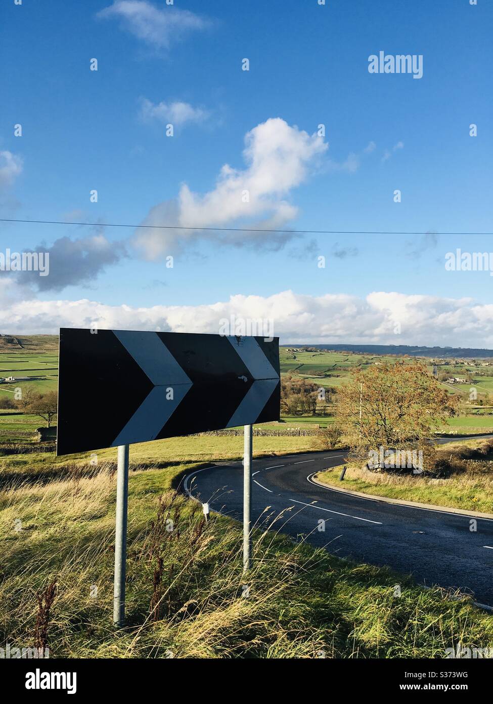 Road running through the Yorkshire Dales, United Kingdom - Smartphone Captured Stock Image
