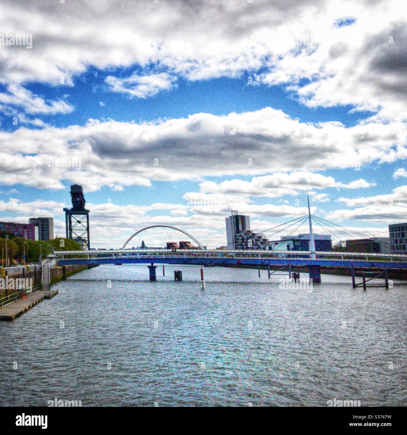 River Clyde Glasgow, Scotland. - Smartphone Captured Stock Image