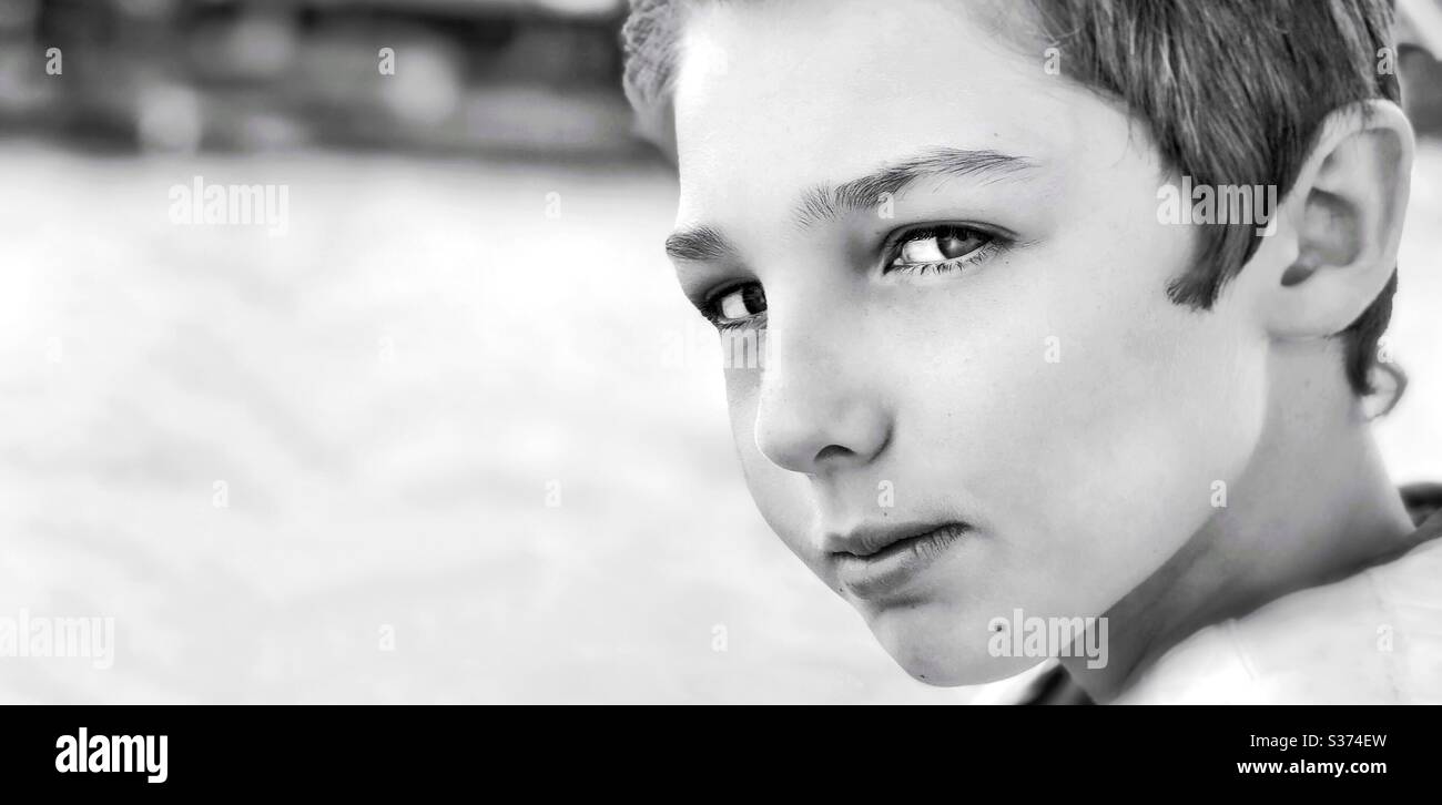 Teenager, Attitude, young boy, looking at you Stock Photo