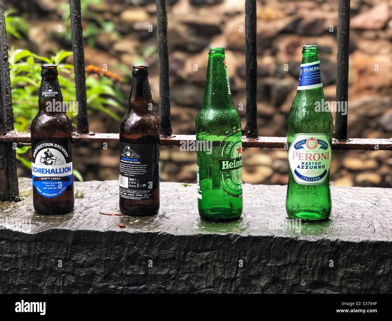 Empty Beer bottles - Smartphone Captured Stock Image