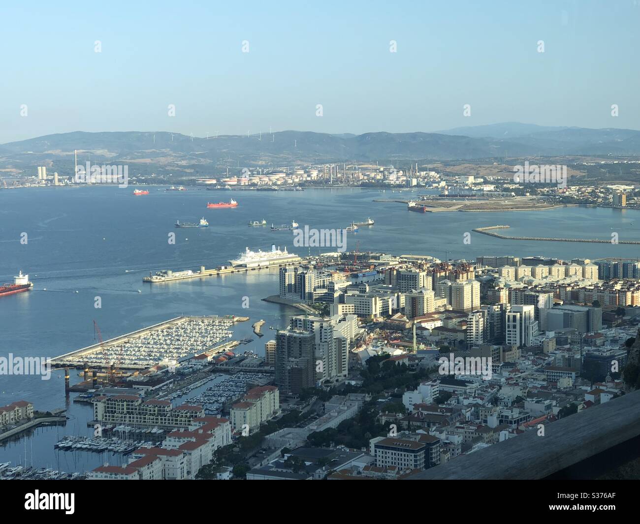 View across the Port and township of Gibraltar Stock Photo - Alamy