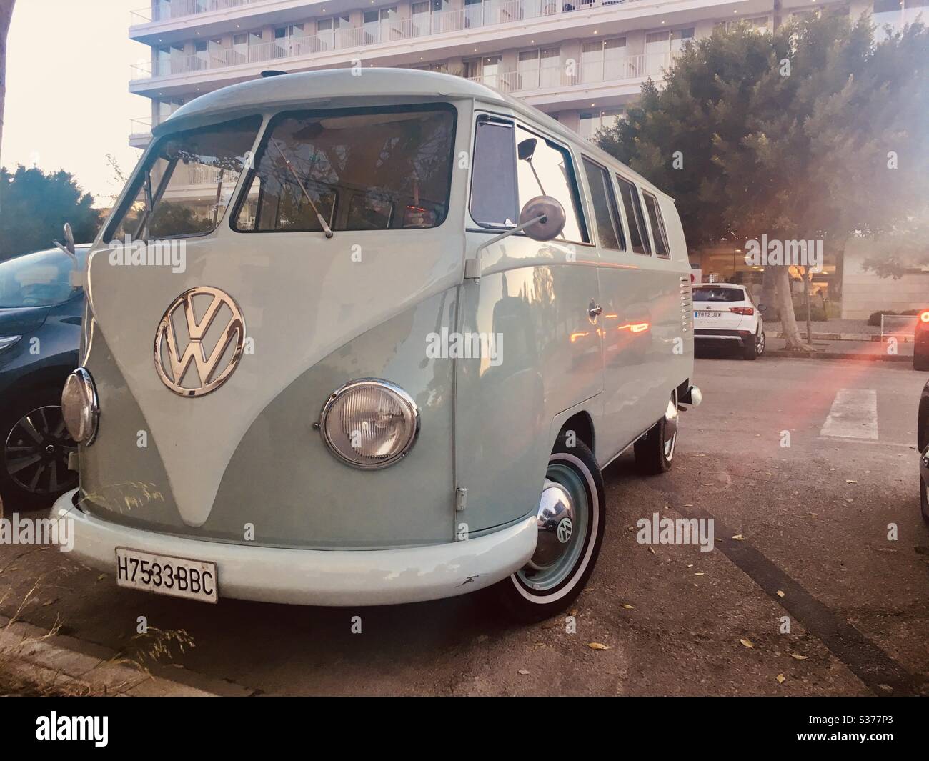 Vw Splitscreen Camper, Spain Stock Photo