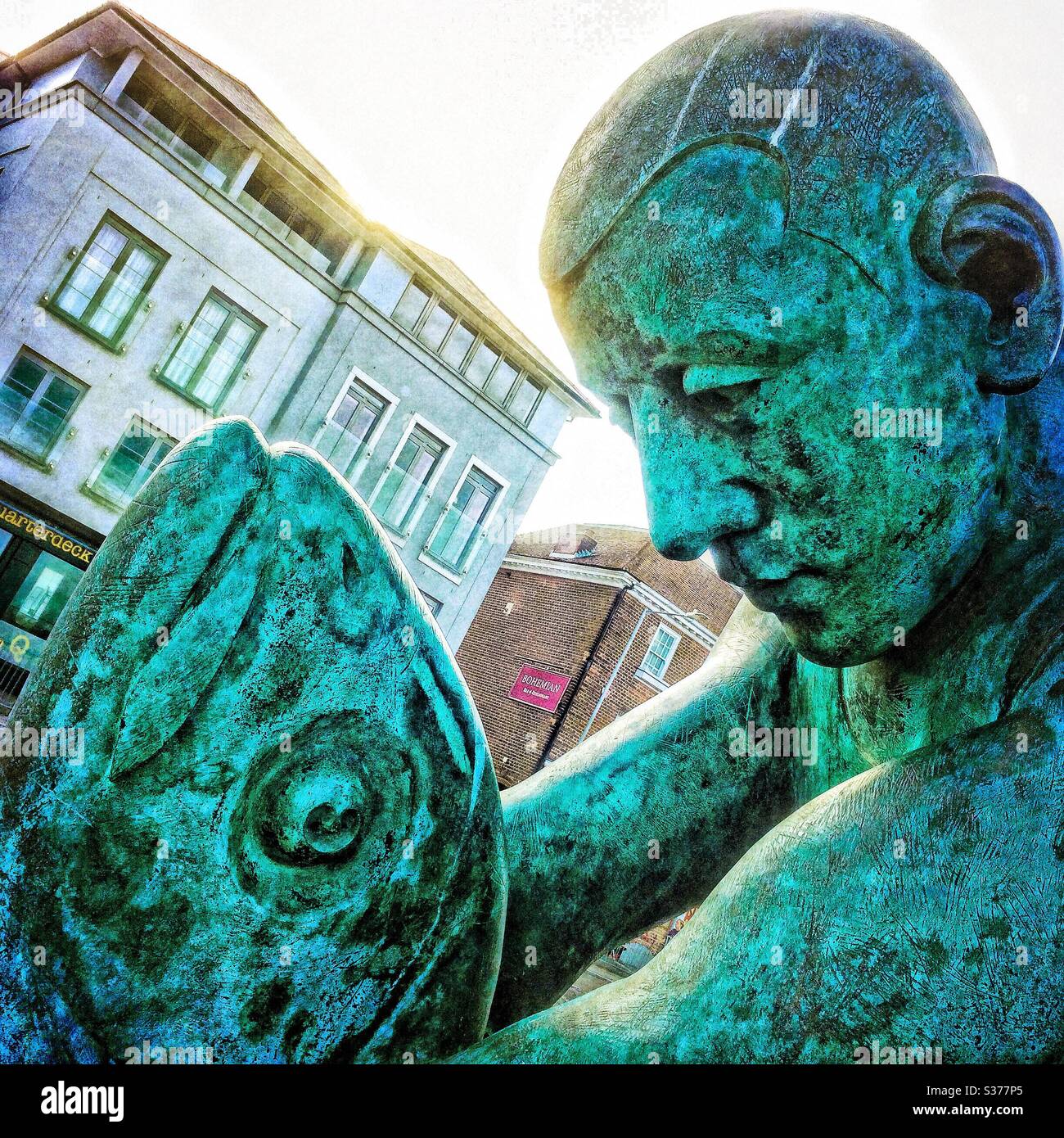 Fisherman Statue Close Up Stock Photo - Alamy