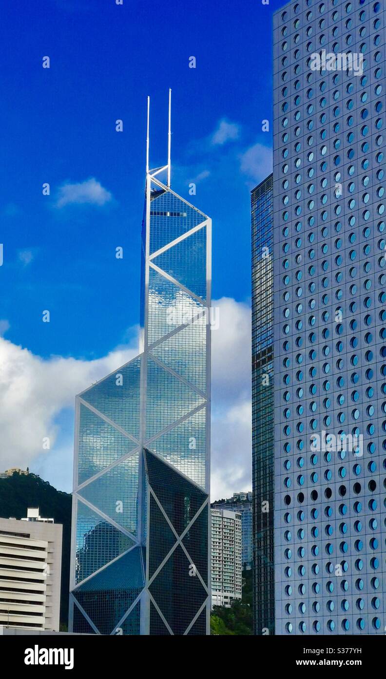 The Bank of China building in Hong Kong. - Smartphone Captured Stock Image