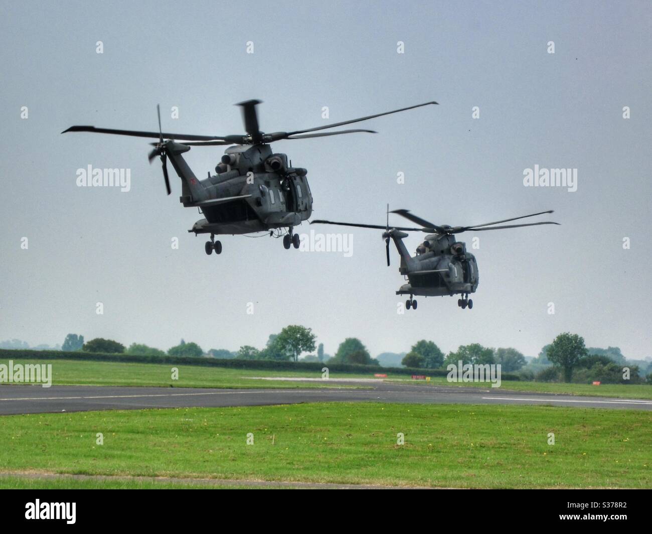 RAF Merlin helicopters at RAF Linton-on-Ouse Stock Photo