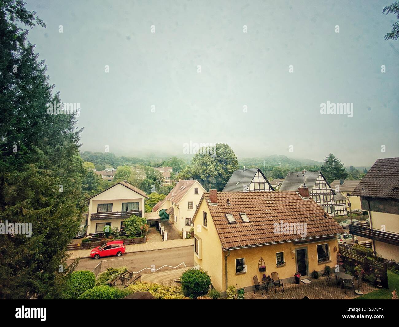 Morgenstunden vor d. Siebengebirge in Bonn Oberkassel Stock Photo