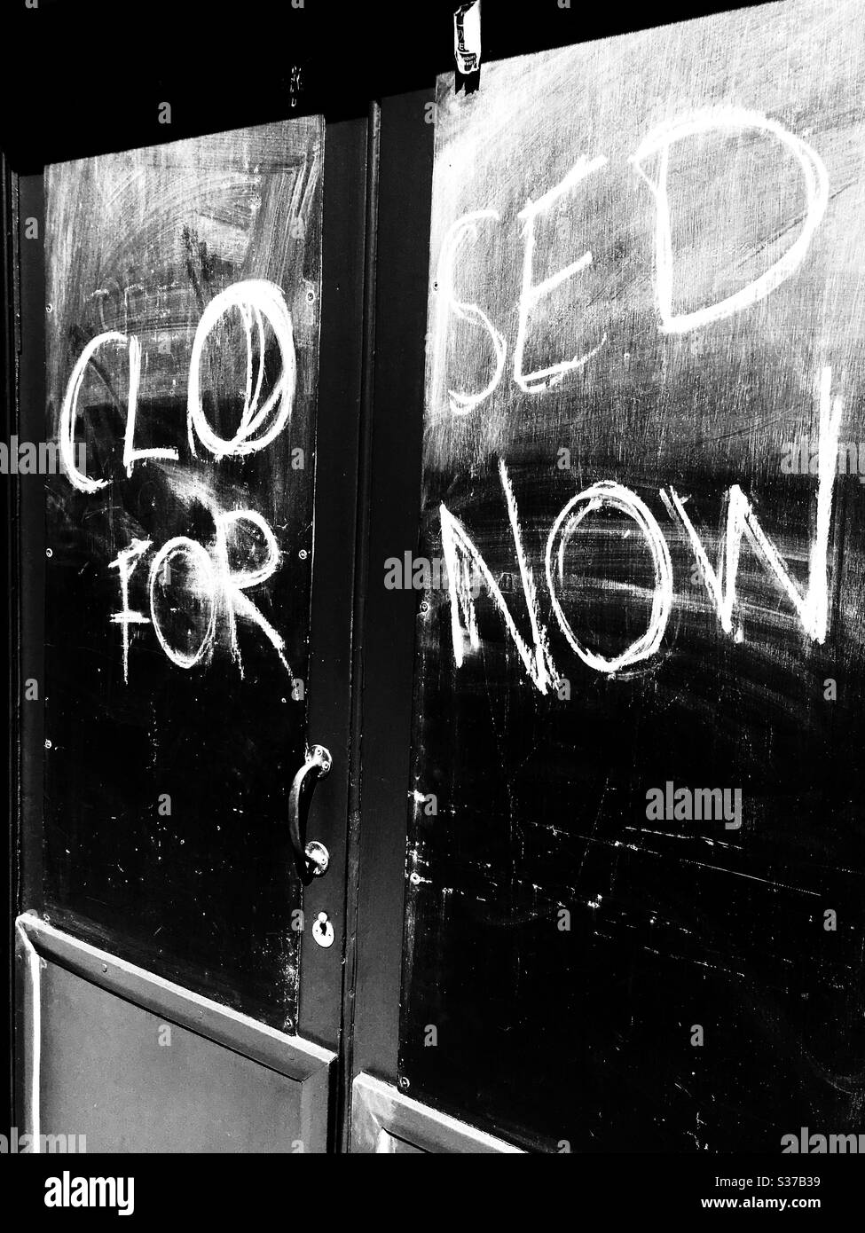 Cafe closed for now - Smartphone Captured Stock Image