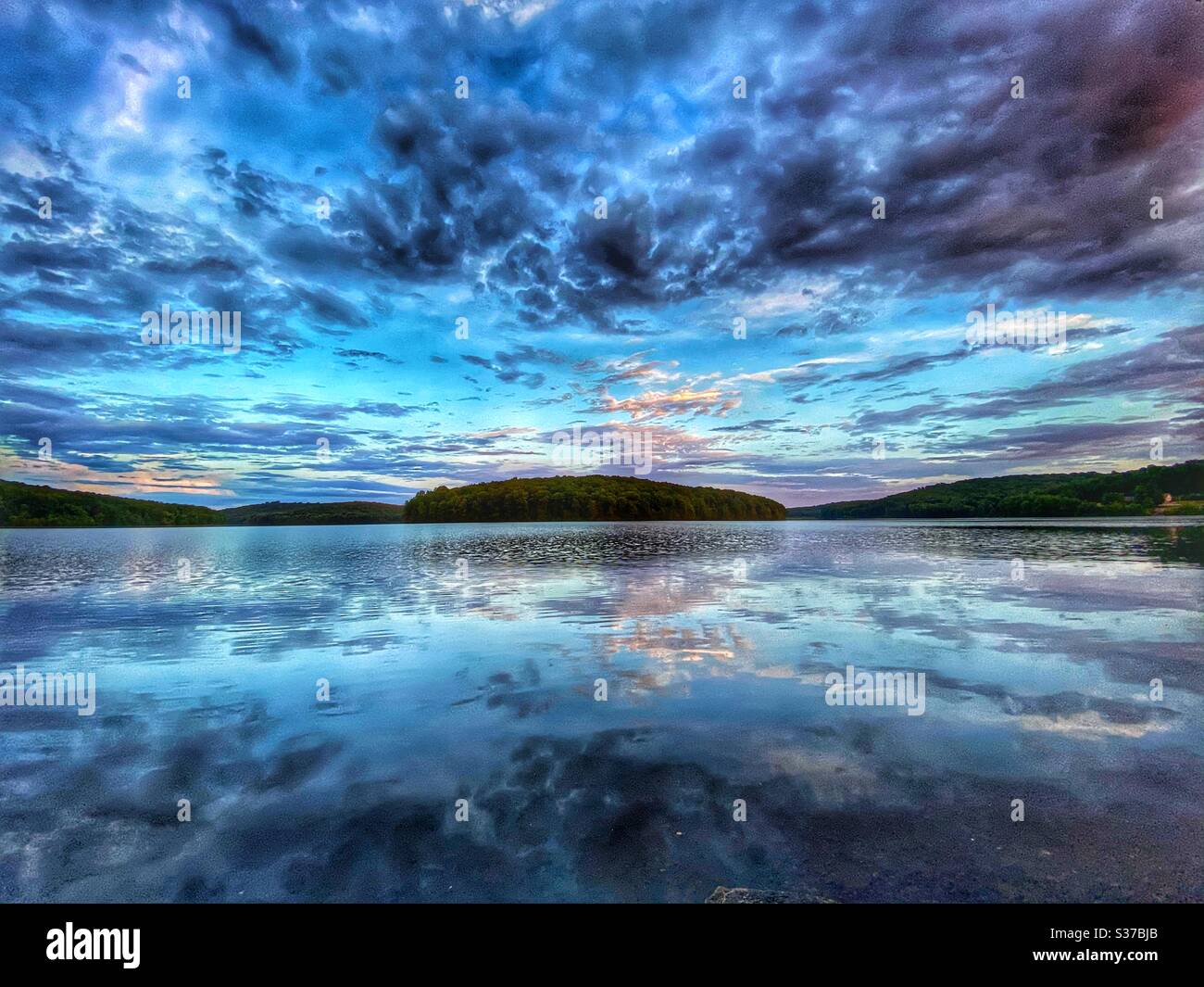 Early evening on the lake Stock Photo