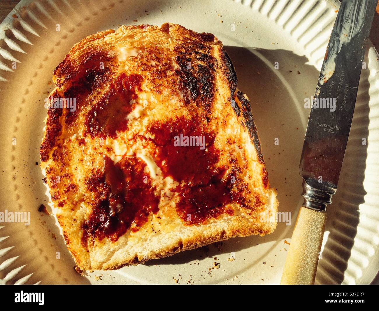 Toast with marmite Stock Photo Alamy