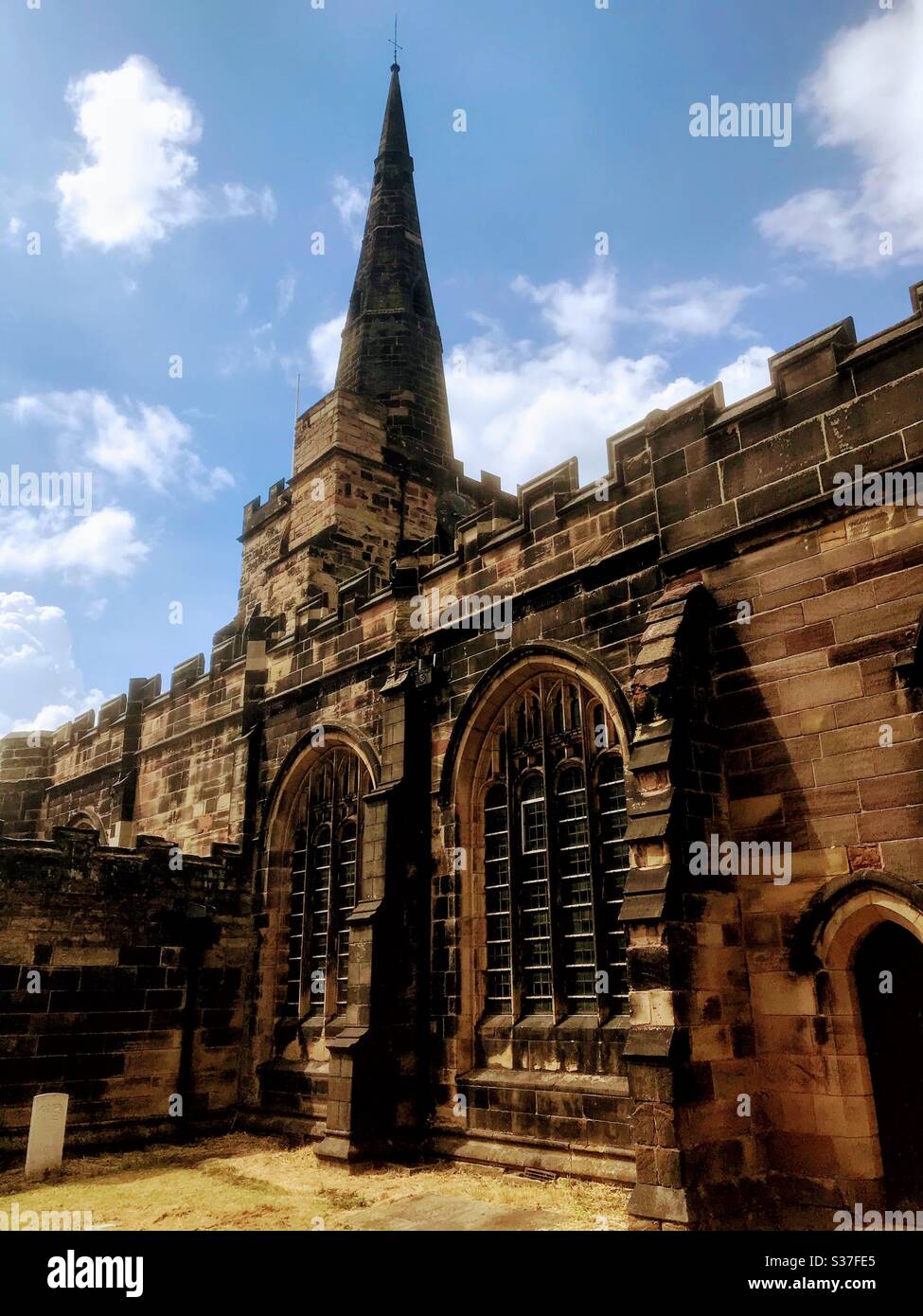 A view of Saint Oswald’s church Winwick Cheshire on the 13th June 2020 Stock Photo