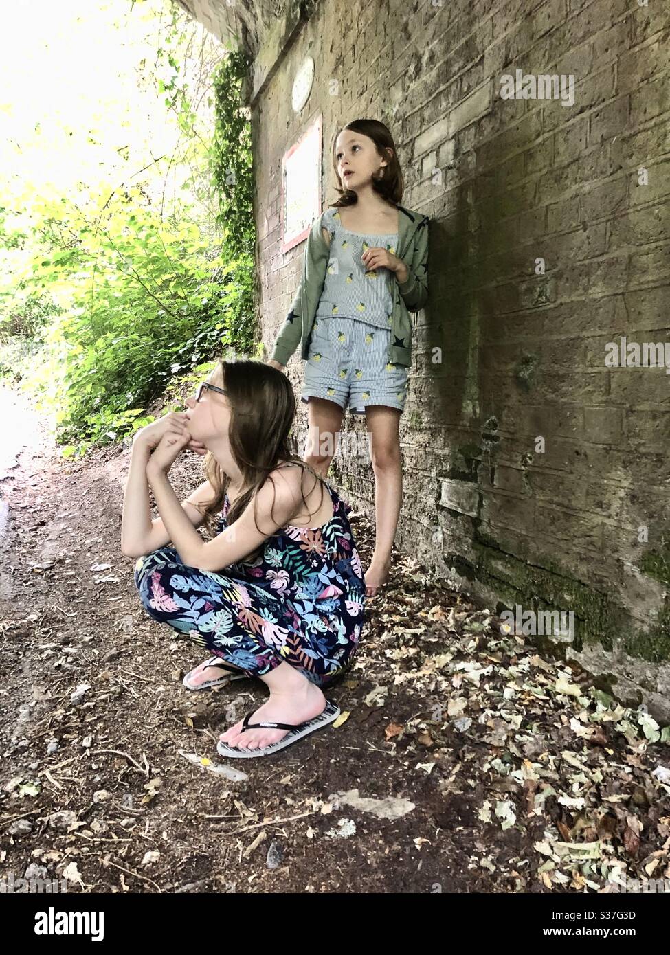 To kids staring alone - Smartphone Captured Stock Image