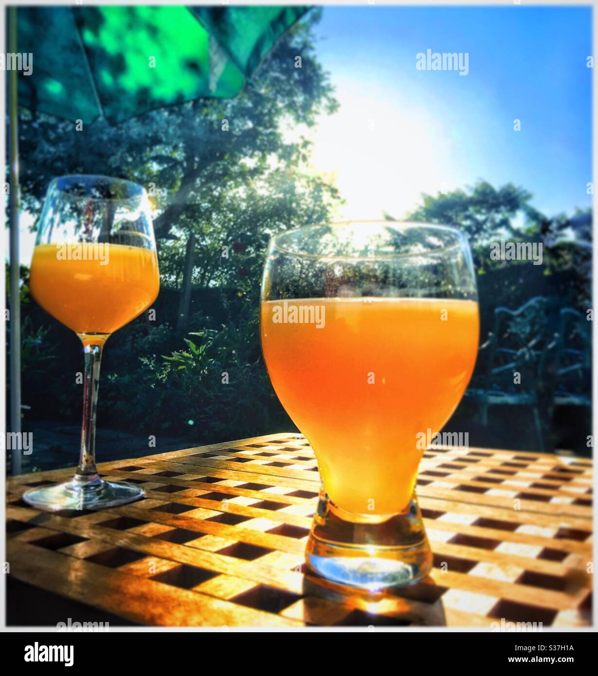 Drinks at sundown. - Smartphone Captured Stock Image
