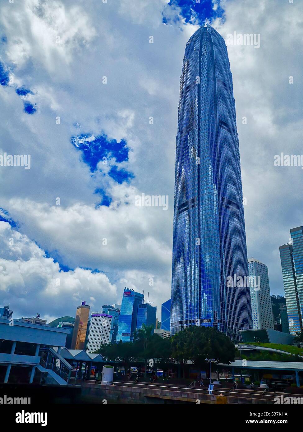 IFC tower in Hong Kong. - Smartphone Captured Stock Image