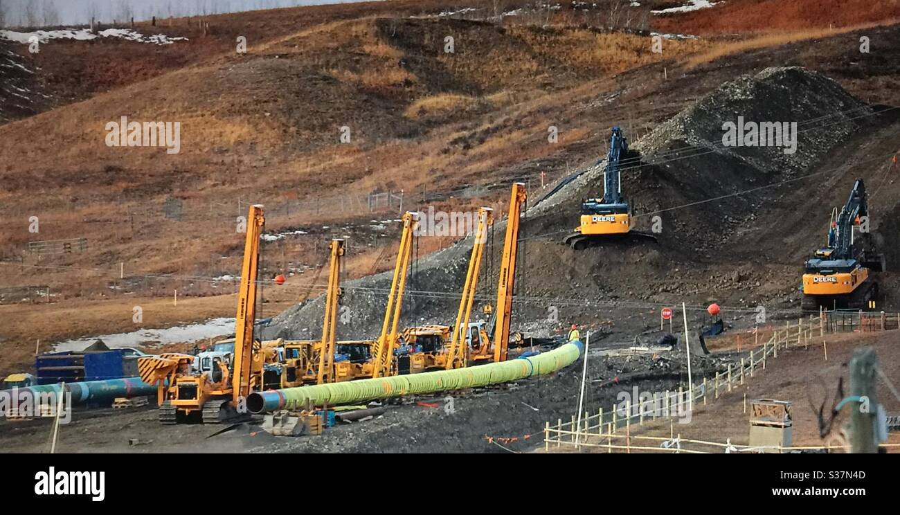 Pipeline construction, Alberta, Canada, West Path Delivery Project