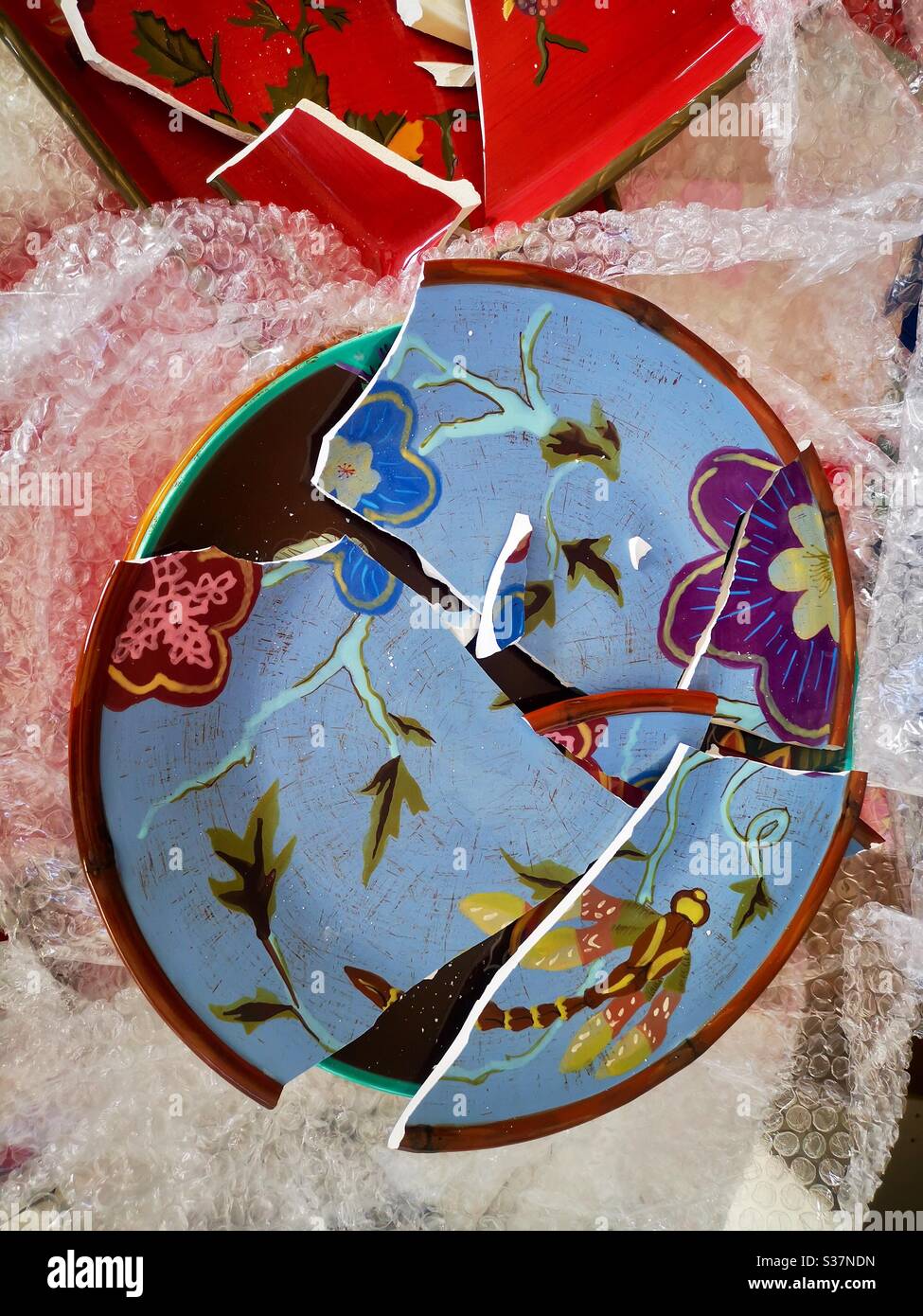 A broken ceramic plate Stock Photo Alamy