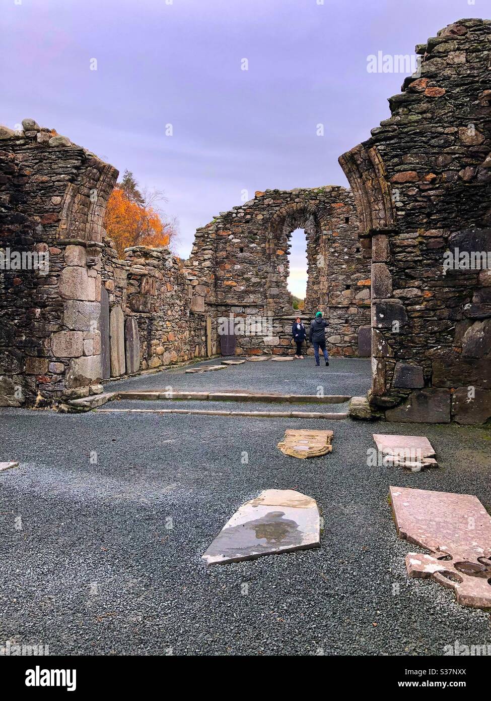 Monastic site in Glendalough, Ireland. Taken November 2nd, 2019. Stock Photo