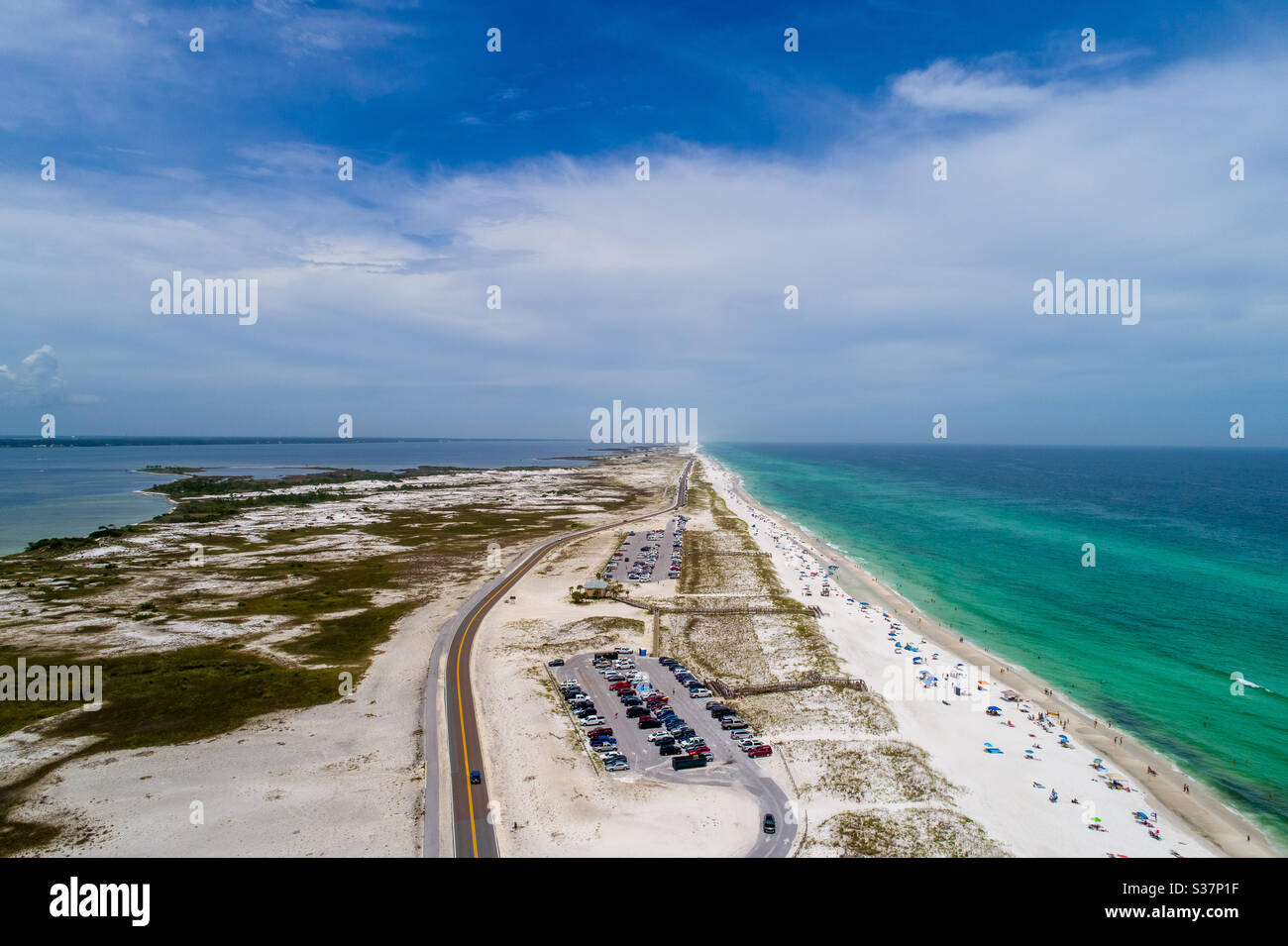 Aerial view of Pensacola Beach - Smartphone Captured Stock Image