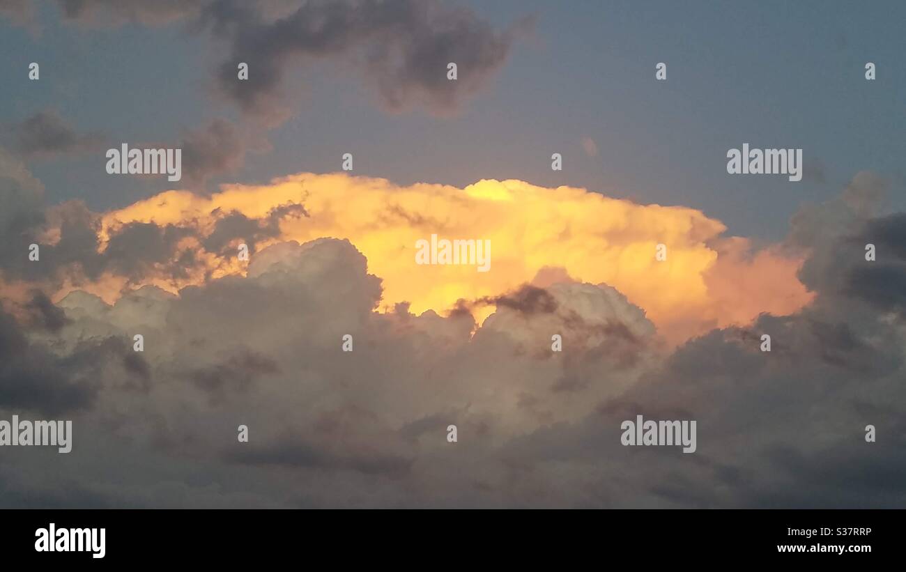 Sunlit clouds - Smartphone Captured Stock Image