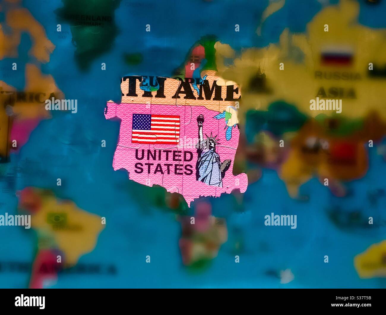 USA first, conceptual. Manifest destiny. The chosen country. America leads. Stands Out. Global leadership. Leader. Free world. Colorful. Election time. MAGA. Trumpism. - Smartphone Captured Stock Image