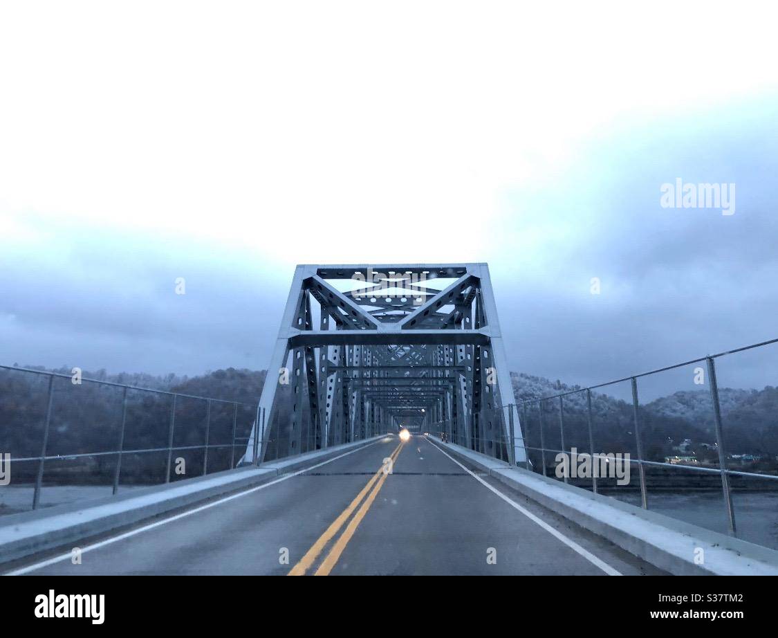 Bridge that connects New Martinsville, West Virginia and Ohio Stock