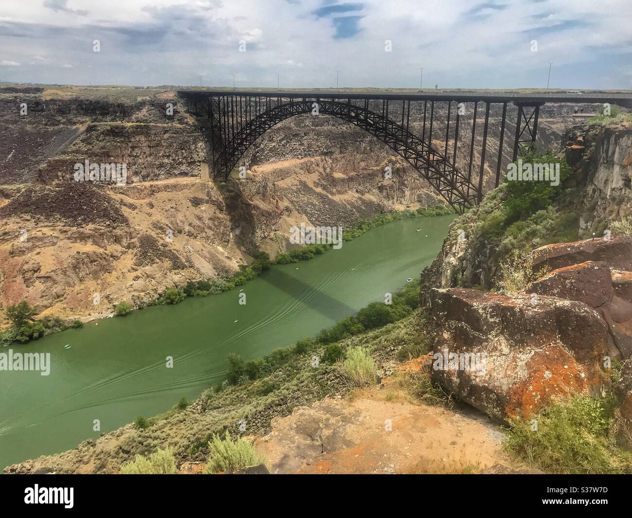 Perrine Bridge in Twin Falls Idaho USA - Smartphone Captured Stock Image