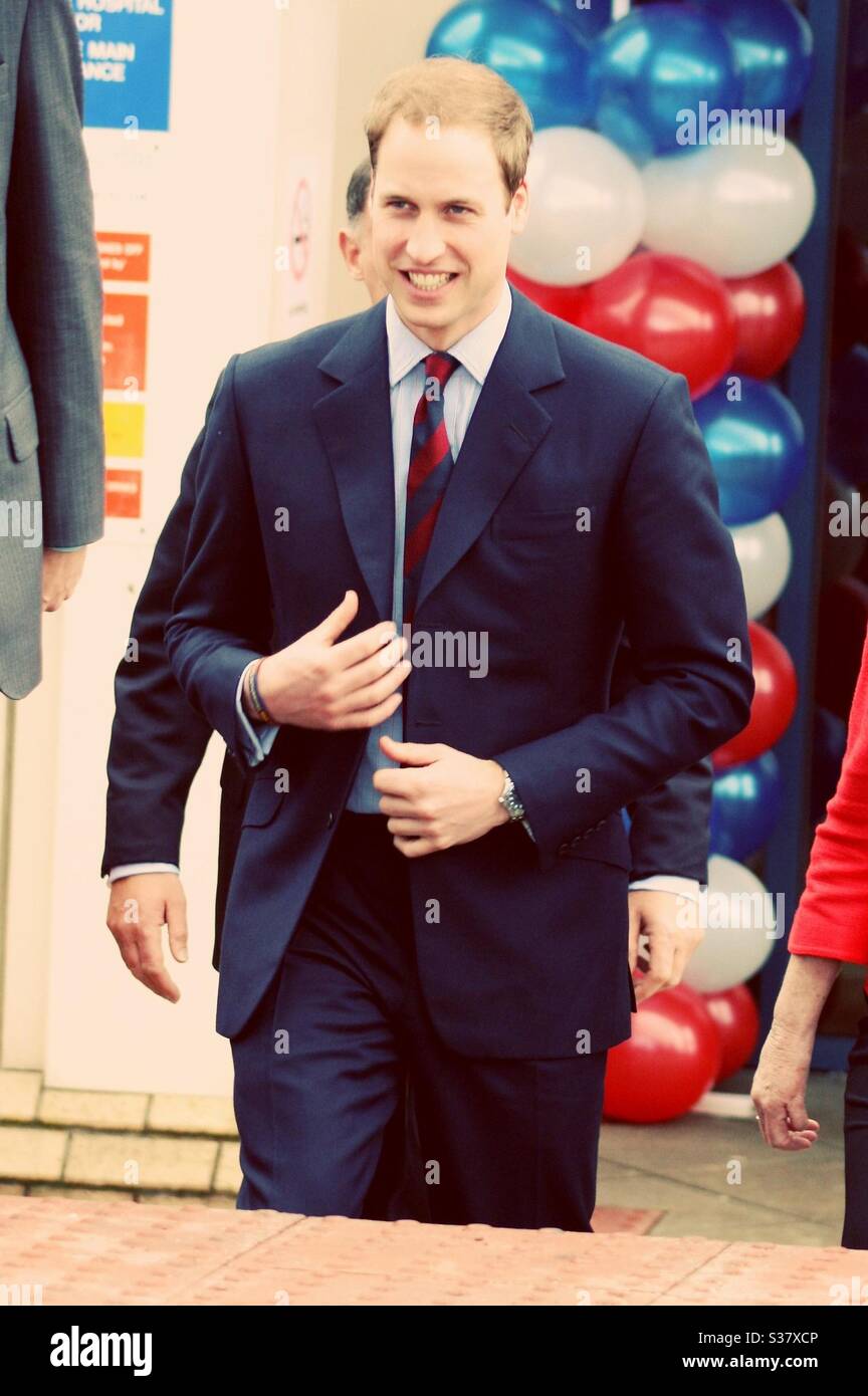 Prince William attending alder Hey hospital - Smartphone Captured Stock Image