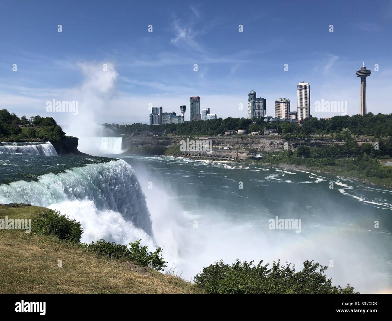 Niagara falls, NY looking towards the Canadian side - Smartphone Captured Stock Image