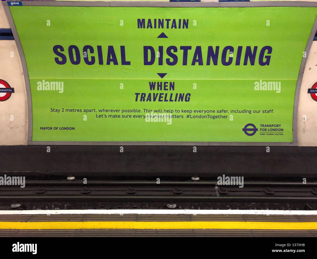 London Underground during covid19 - Smartphone Captured Stock Image