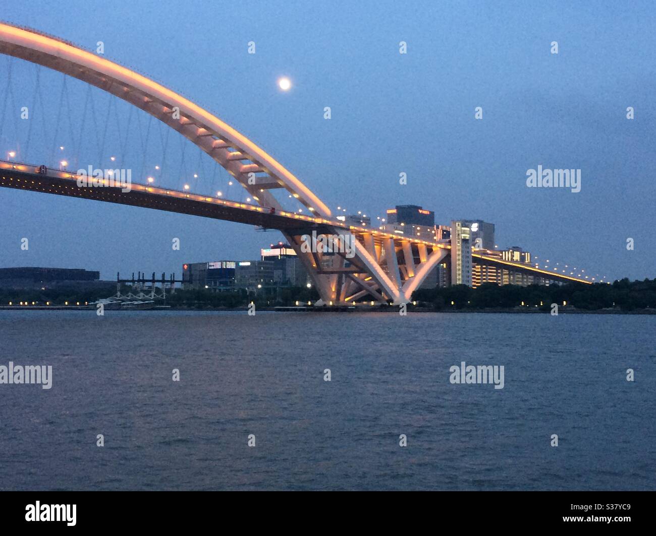 Huangpu bridge Shanghai - Smartphone Captured Stock Image