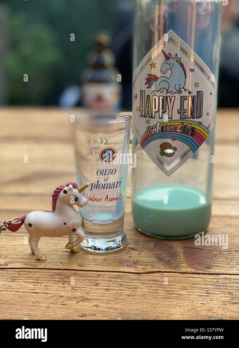 Party outdoor with unicorn. - Smartphone Captured Stock Image