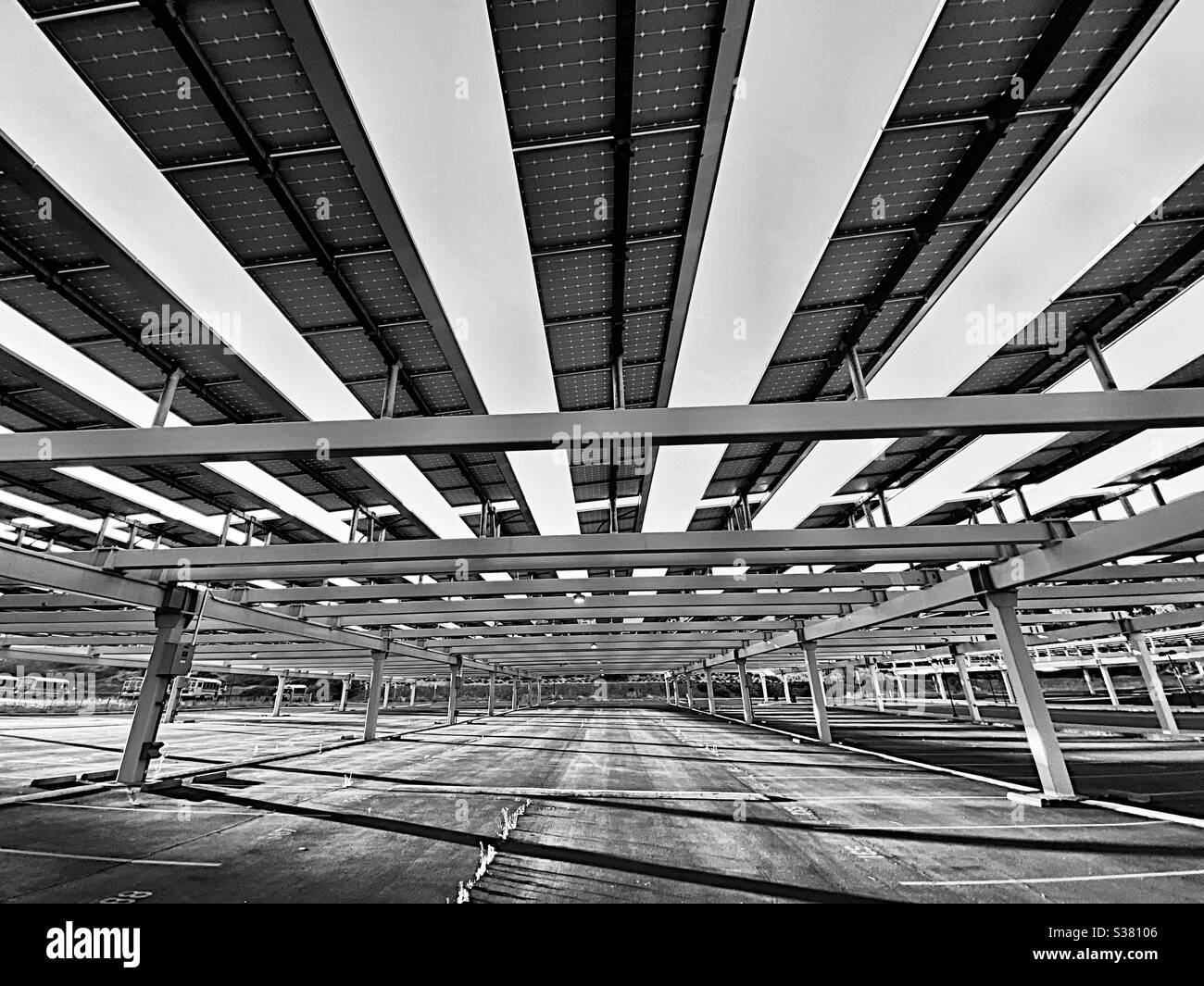 Solar panel array in black and shite - Smartphone Captured Stock Image