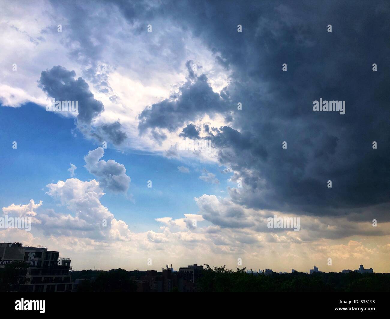 Skyscape just before the storm. Stock Photo