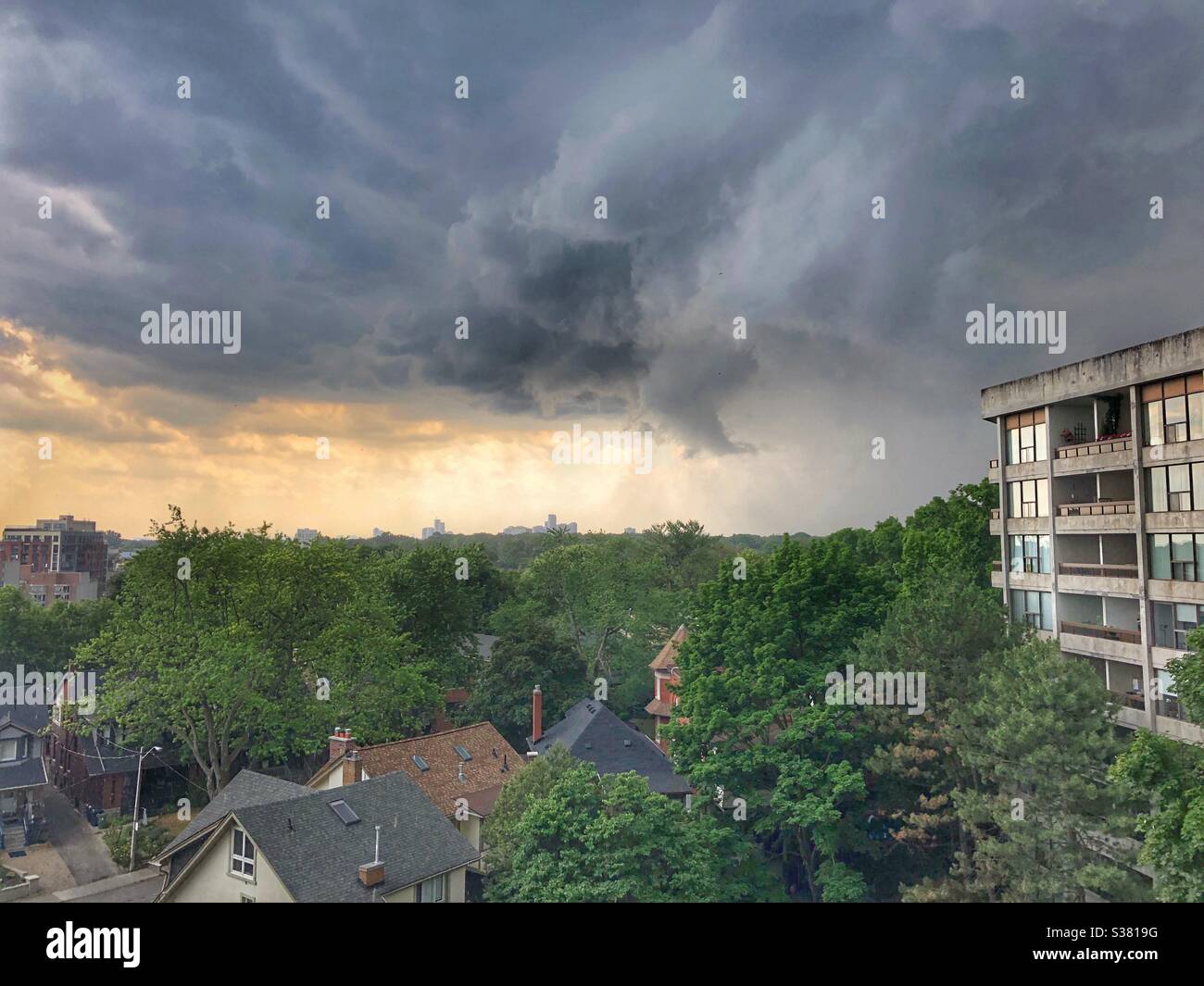 Storm clouds in Toronto, Canada. Stock Photo