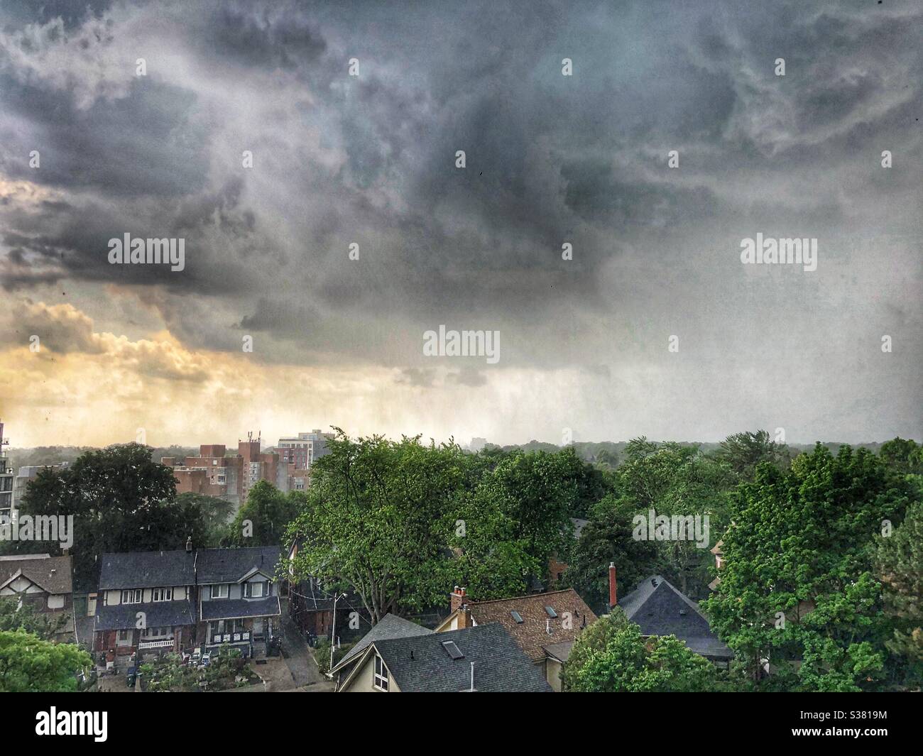 A storm is approaching in Toronto, Canada. - Smartphone Captured Stock Image