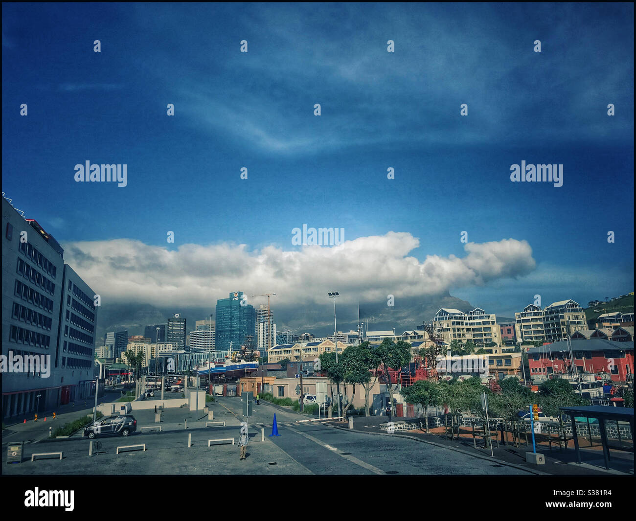 View of Cape Town CBD from V&A Waterfront, Cape Town, South Africa. Stock Photo
