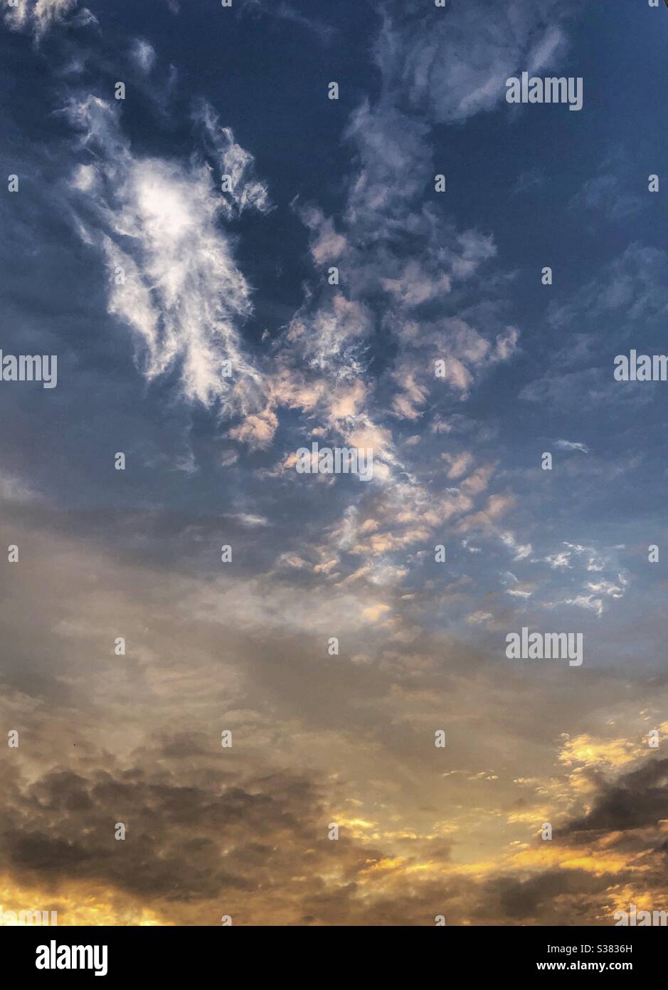 Dramatic evening sunset. Stock Photo