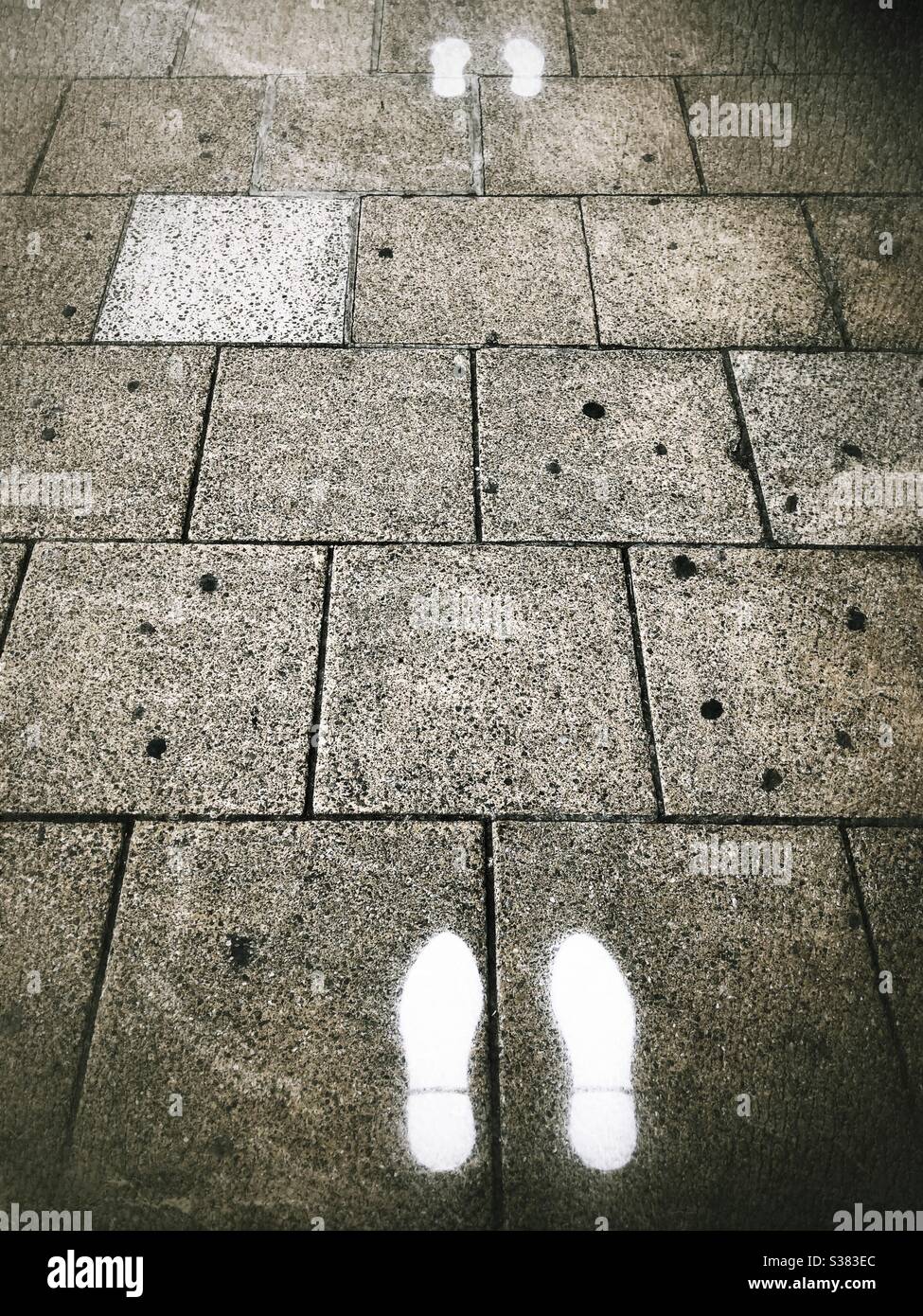 2 metre Social distancing - Smartphone Captured Stock Image