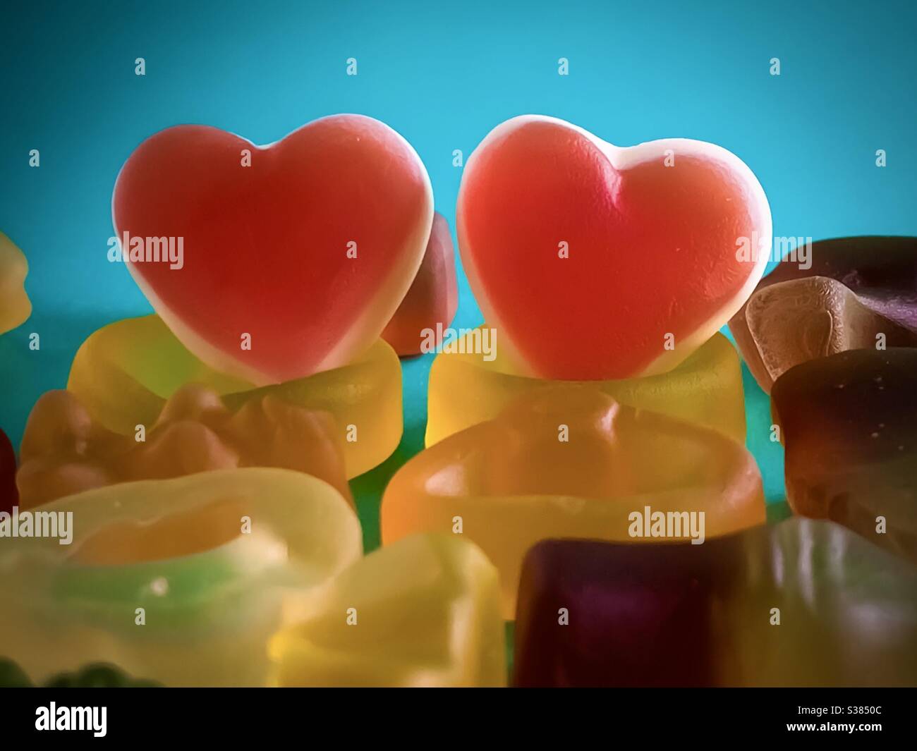 Jelly candy hearts Stock Photo Alamy