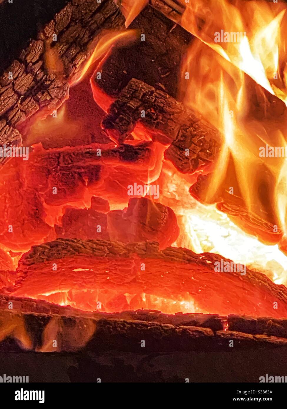 Staring into the fire - Smartphone Captured Stock Image