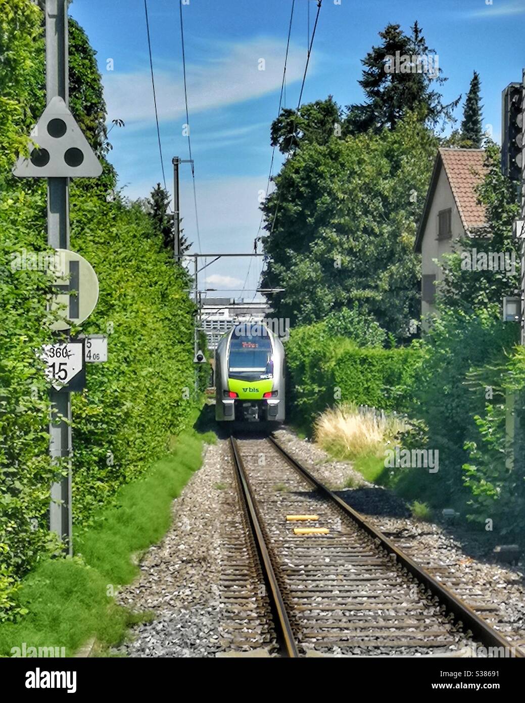Bls suburban train in Köniz, Bern, Switzerland Stock Photo - Alamy