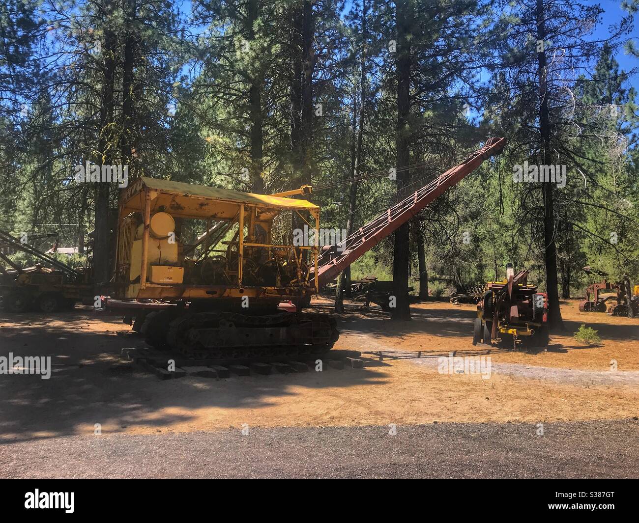 Logging equipment at the Collier state park in Oregon - Smartphone Captured Stock Image