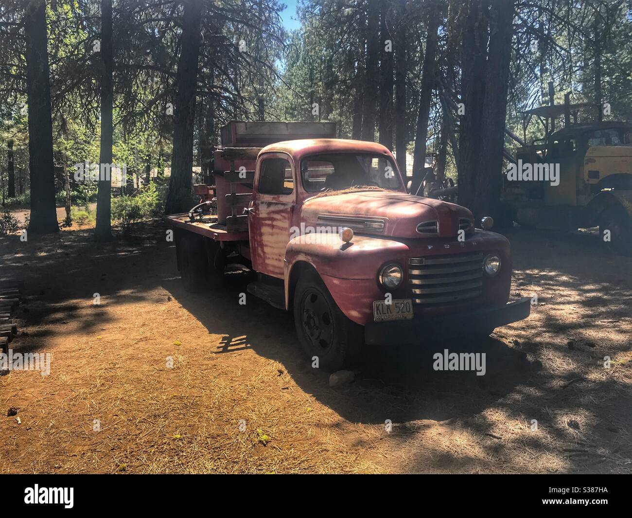 Logging equipment at the Collier state park in Oregon - Smartphone Captured Stock Image