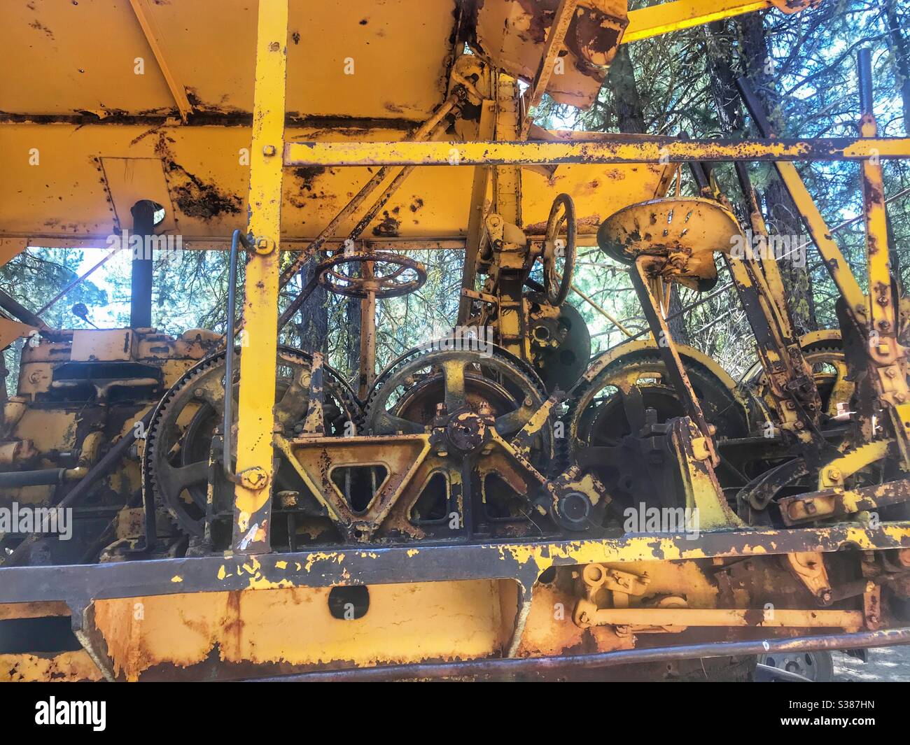 Logging equipment at the Collier state park in Oregon - Smartphone Captured Stock Image