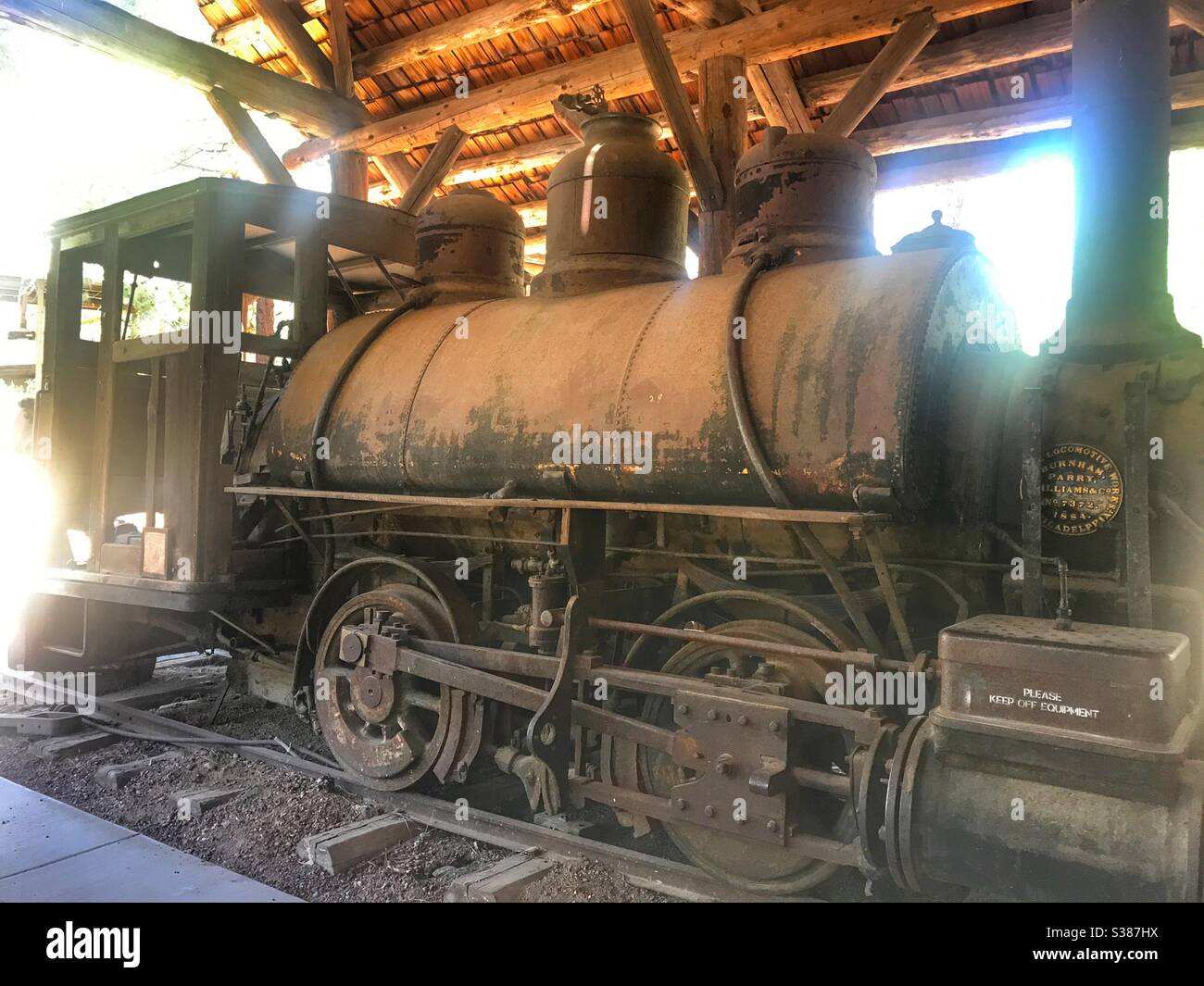 Logging equipment at the Collier state park in Oregon - Smartphone Captured Stock Image