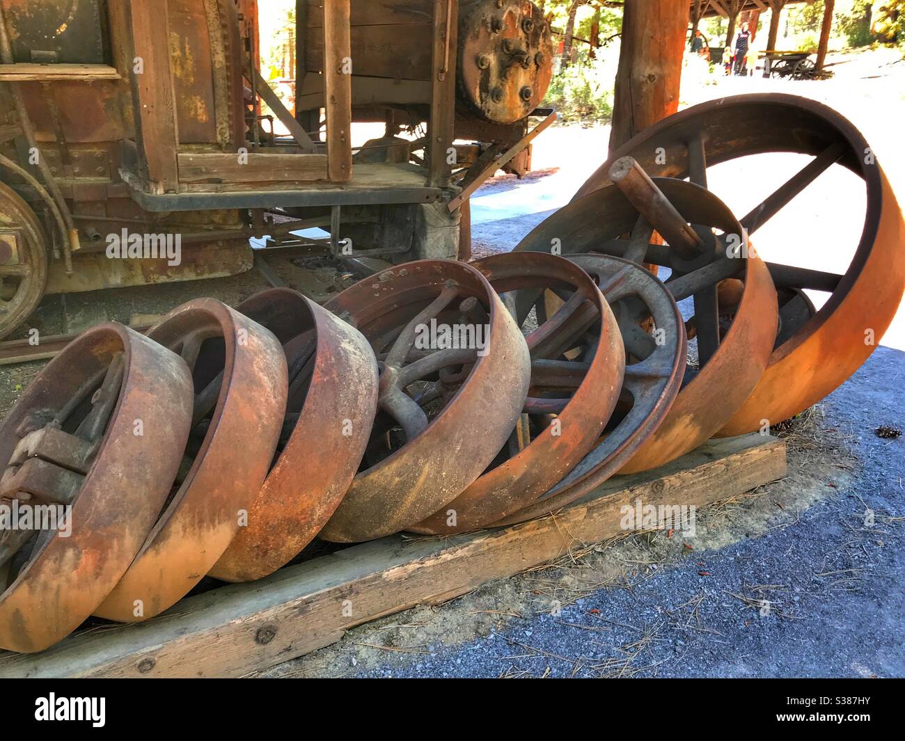 Logging equipment at the Collier state park in Oregon - Smartphone Captured Stock Image