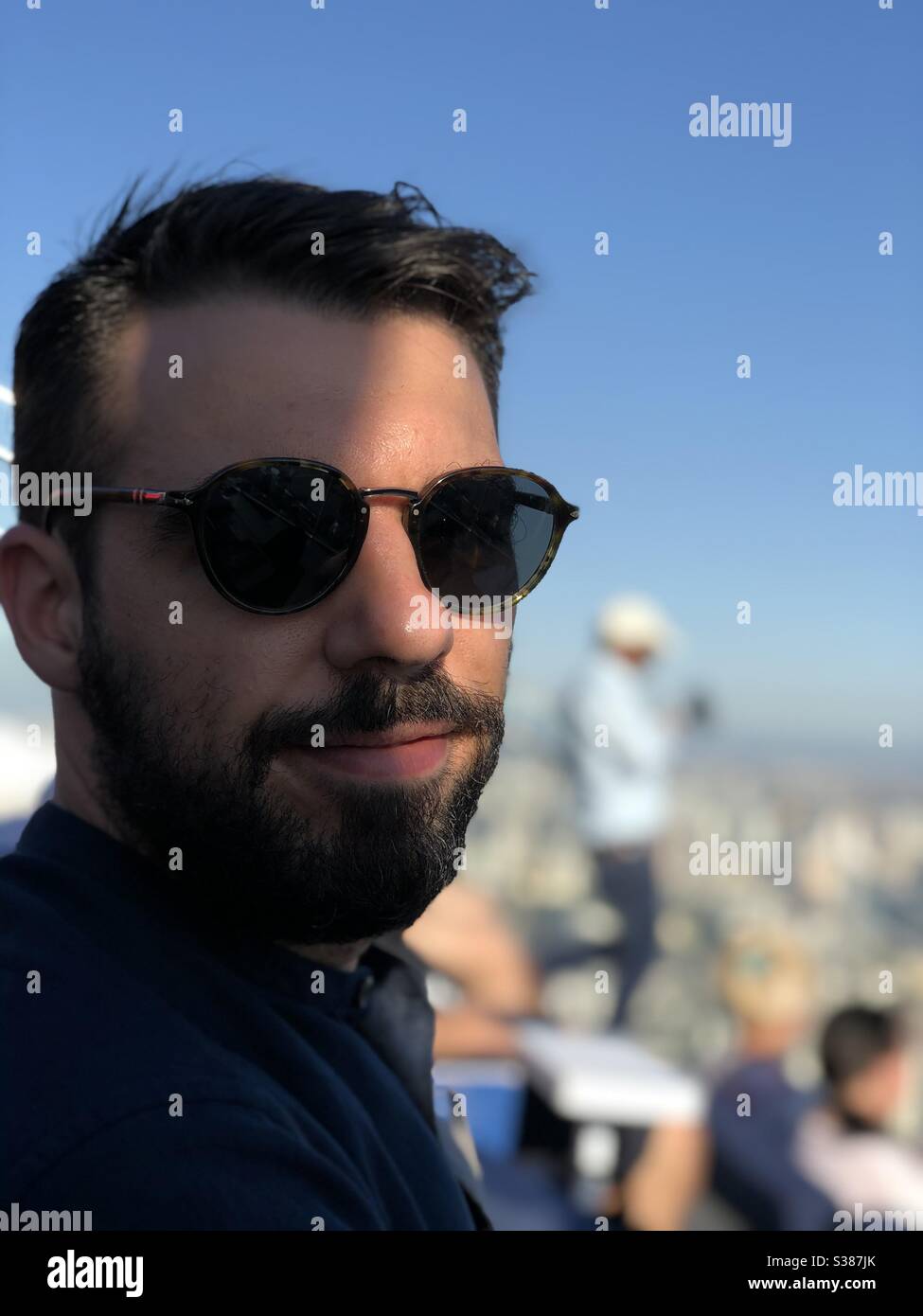 A happy man with sunglasses Stock Photo