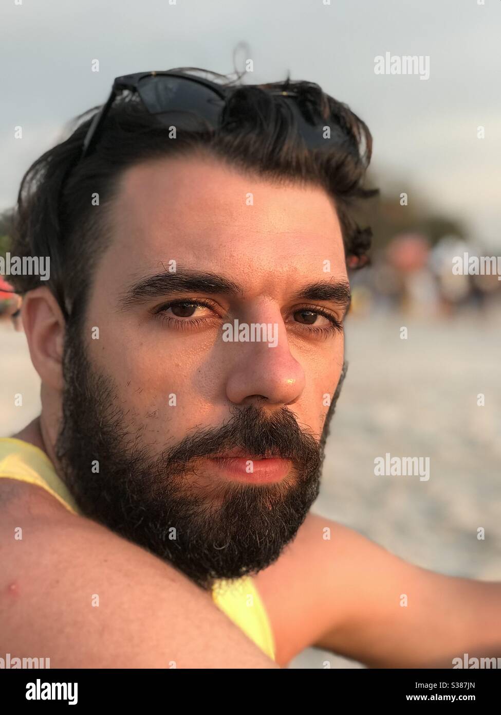 A man on the beach Stock Photo