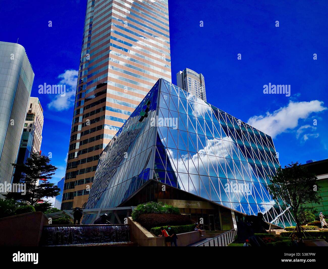 Exchange Square in central district in Hong Kong. - Smartphone Captured Stock Image