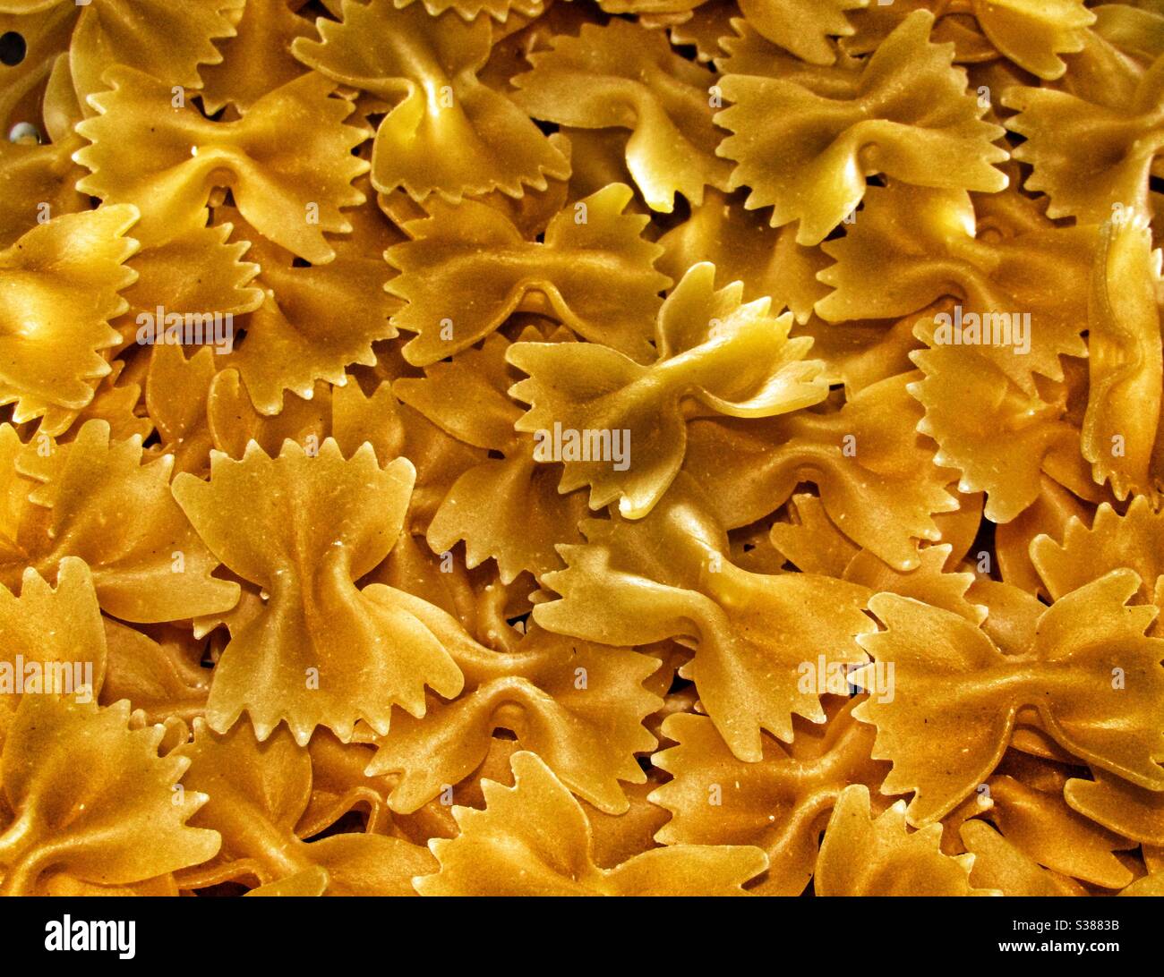 Macro Photography - pasta bows - Smartphone Captured Stock Image